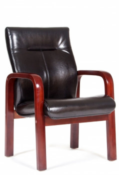 Кресло посетителя CHAIRMAN 678 Экокожа Черная глянец