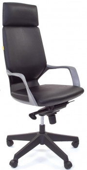 Кресло офисное CHAIRMAN 230 GREY Экокожа / черный пластик PU black/ черный пластик