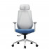 Кресло руководителя CHAIRMAN 580  серый пластик, серый/голубой