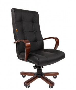 Кресло руководителя CHAIRMAN 424WD Натуральная кожа черная