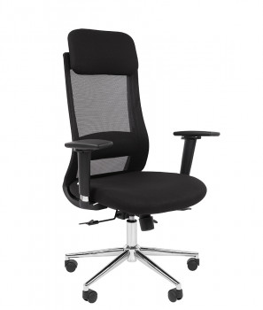 Кресло руководителя CHAIRMAN 500 LUX Сетчатый акрил / Ткань стандарт TW-01 черный / Ткань серии Т черный