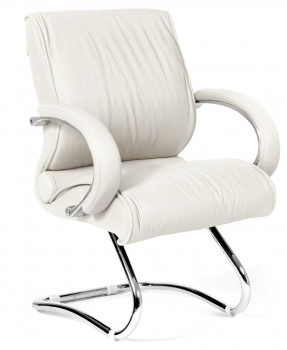 Кресло посетителя CHAIRMAN 445 Натуральная кожа COW Белый