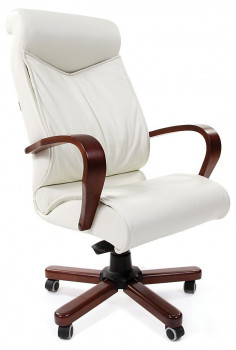 Кресло руководителя CHAIRMAN 420 WD Натуральная кожа Белая