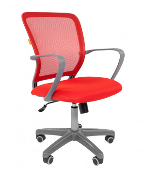 Кресло офисное CHAIRMAN 698 GREY Ткань TW Красный TW-19