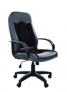 Кресло руководителя CHAIRMAN 429 Экопремиум/ткань Серый/Черный 10-356