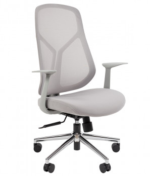 Кресло руководителя CHAIRMAN CH588 БП  Сетчатый акрил серый / Ткань полиэстер серый (588)