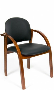 Кресло посетителя CHAIRMAN 659 ЭкоПремиум/Темный орех черный матовый/тем.орех