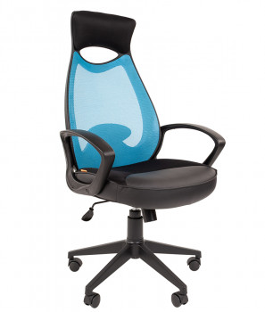 Кресло офисное CHAIRMAN 840 Пластик черный Голубой