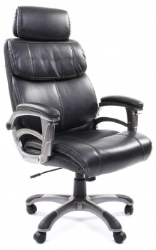 Кресло руководителя CHAIRMAN 433 ЭкоПремиум глянцевая Cерая (Темное/Графитовое)