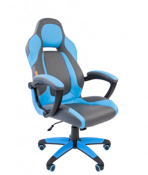 Игровое кресло CHAIRMAN GAME 20 Экокожа комбинированная Серый/Голубой