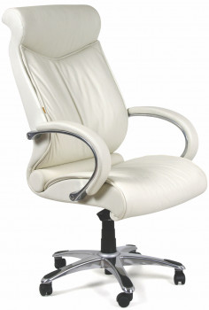 Кресло руководителя CHAIRMAN 420 Натуральная кожа COW Белая (Слоновая кость)