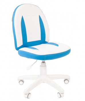Кресло детское CHAIRMAN KIDS 122 экопремиум белый/голубой