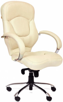 Кресло руководителя CHAIRMAN 430 Натуральная кожа COW Белая