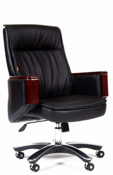 Кресло руководителя CHAIRMAN 790M Натуральная кожа Черный
