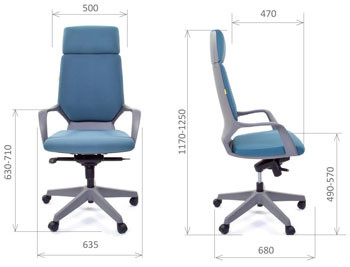 Размеры кресло офисное CHAIRMAN 230 GREY