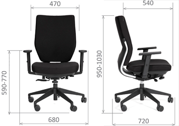 Размеры кресло офисное CHAIRMAN ESTI