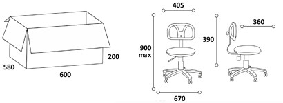 Размеры кресло офисное CHAIRMAN 250