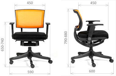 Размеры кресло офисное CHAIRMAN WILL