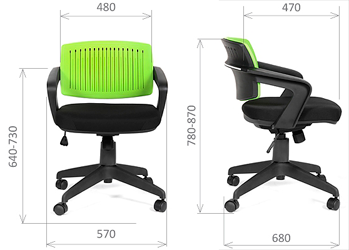 Размеры кресло офисное CHAIRMAN SMART