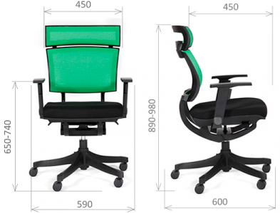 Размеры кресло офисное CHAIRMAN PULL