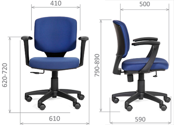 Размеры кресло офисное CHAIRMAN DRESS