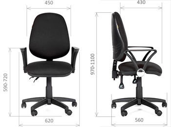 Размеры кресло офисное CHAIRMAN 375