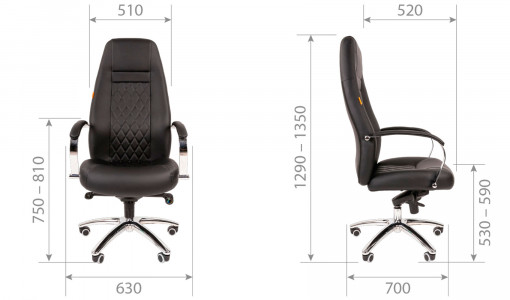 Размеры кресла руководителей CHAIRMAN 950
